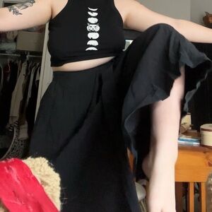 Anthropologie Black Wide Leg Pants